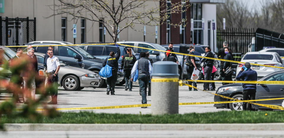 Investigators are on the scene following a mass shooting at a FedEx facility in Indianapolis.