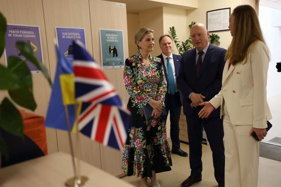 The Duchess of Edinburgh at the UN Population Fund (UNFPA) office in Kyiv (Anatolii Stepanov/PA) (PA Wire)