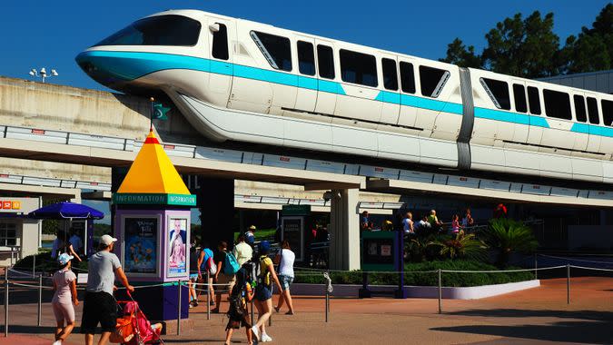 Monorail passing through Walt Disney World