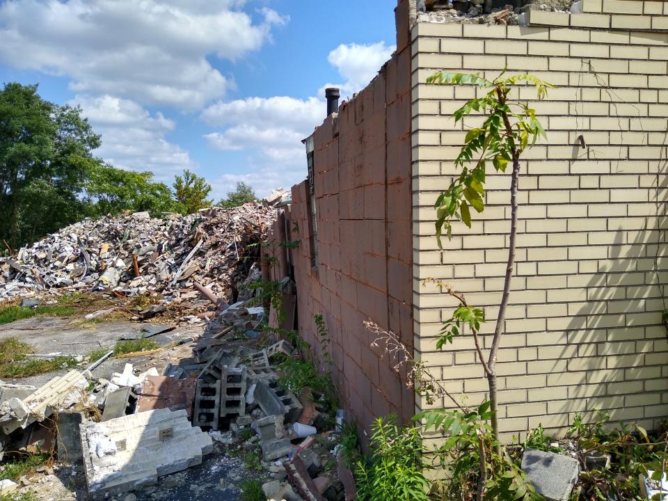 Demolition is nearly complete at the former Akron Steel Treating Co. plant on South Broadway. The original building dated back to the 1940s.