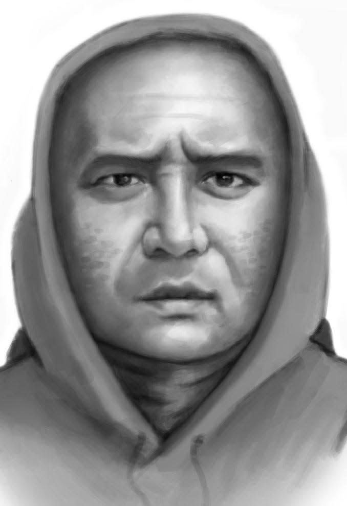 A composite sketch od the suspect in the sexual assault by the Delaware and Raritan Canal.