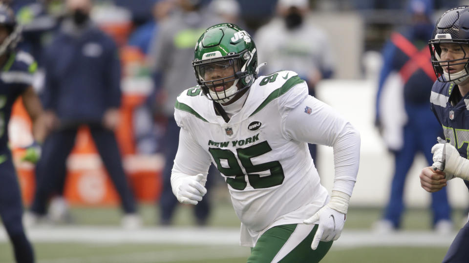 New York Jets defensive tackle Quinnen Williams is one of the team's few tradable assets on that side of the ball. (AP Photo/Lindsey Wasson)