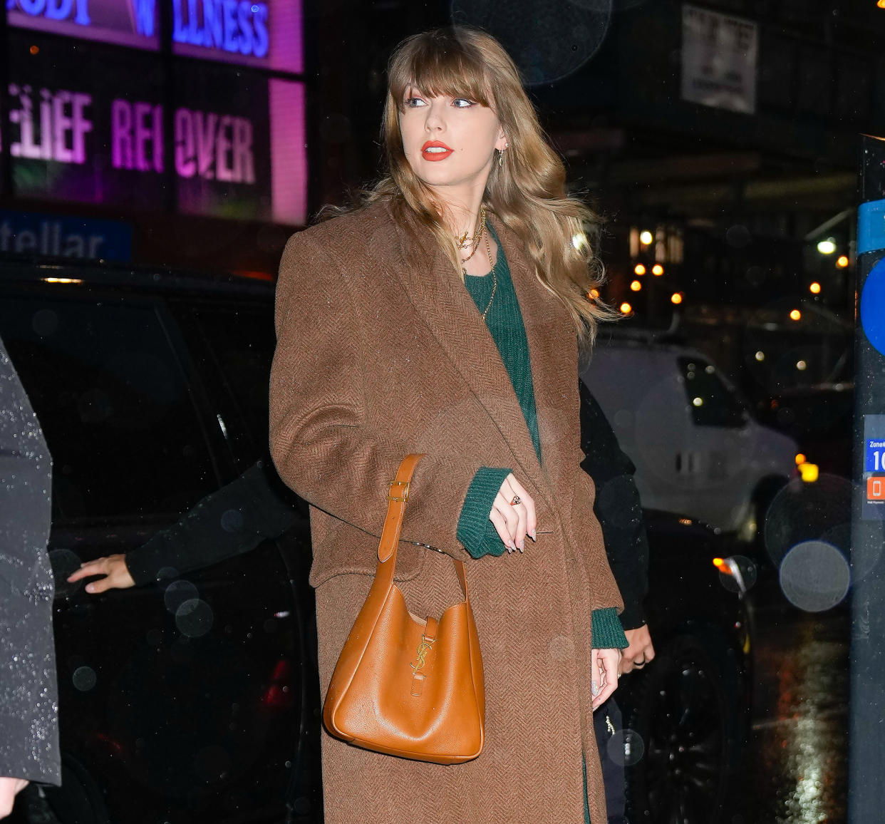 Taylor Swift Looks Effortless in Green Sweater Dress in NYC After the ...