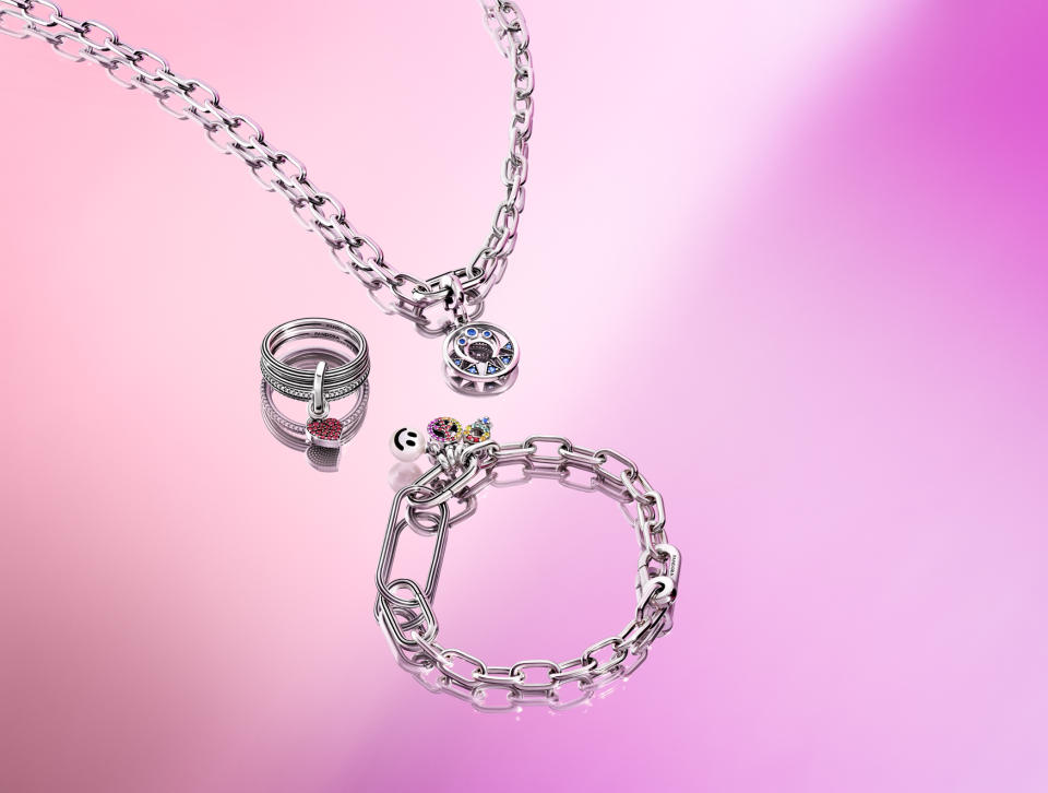 The Pandora Me line will include earrings and rings as well as bracelets and necklaces, to be adorned with small motifs, medallions or extra links figuring words like “freedom” or “dream.” - Credit: WETOUCH IMAGEWORK