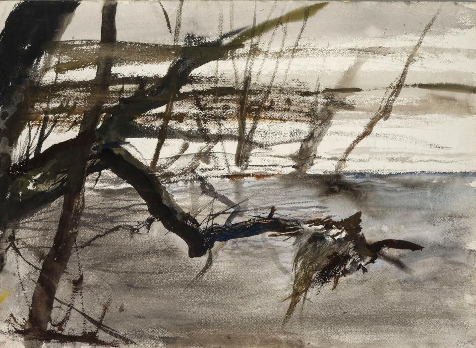 Andrew Wyeth. Untitled, 1948. Watercolor on paper, B0198. Unframed: 21.5 x 29.625 in. Collection of the Wyeth Foundation for American Art.