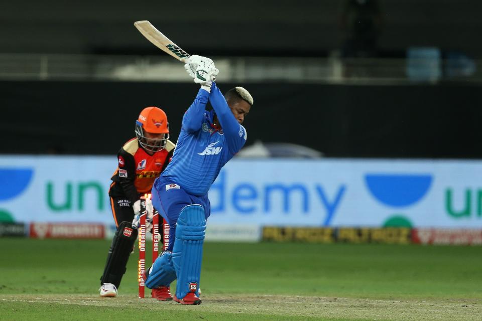 Shimron Hetmyer of Delhi Capitals is bowled by Rashid Khan of Sunrisers Hyderabad during match 47 of season 13 of the Dream 11 Indian Premier League.