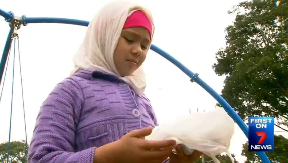 The final insult came when the gang tore off Nadia and Aima's religious head scarves. Photo: 7 News