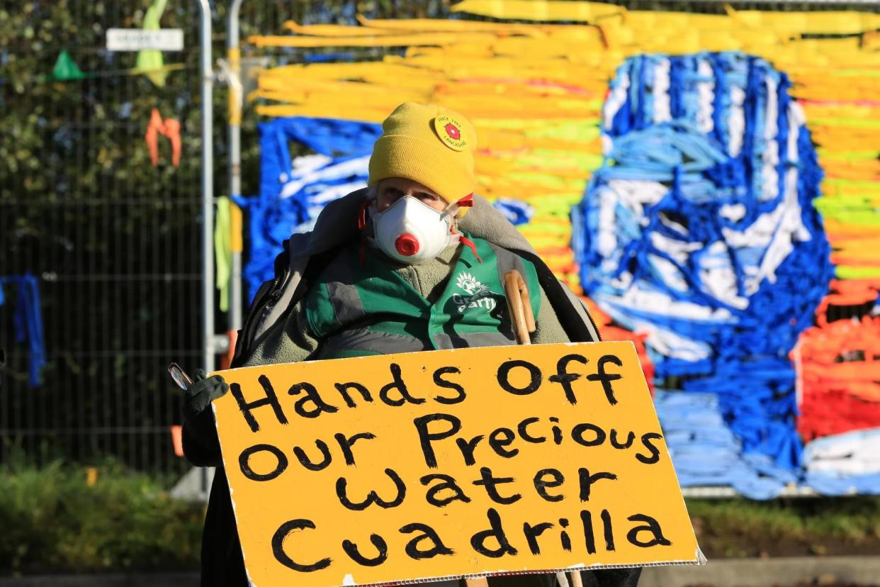 Fracking protesters outside energy firm Cuadrilla's site in Preston New Road, Little Plumpton, near Blackpool. The protesters have said their fight has just "got serious" as the controversial process is due to get underway in Lancashire: PA Wire/PA Images