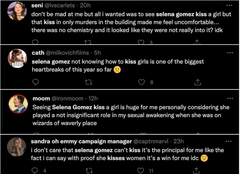 Fan tweets about Selena Gomez and Cara Delevingne kiss (Twitter/Screenshots)