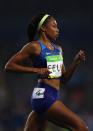 <p>Allyson Felix became the most decorated U.S. female track athlete of all time after earning the silver medal in the 400 meters. (Getty) </p>