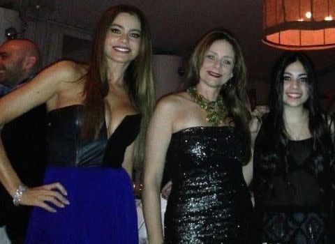 Sofia with friends on New Year's Eve in <i>that</i> dress. Credit: Sofia Vergara/Whosay