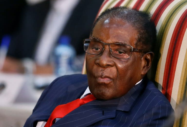 Nearly four months after he resigned, Robert Mugabe has stirred controversy by saying he was ousted in a 'coup' (file picture)