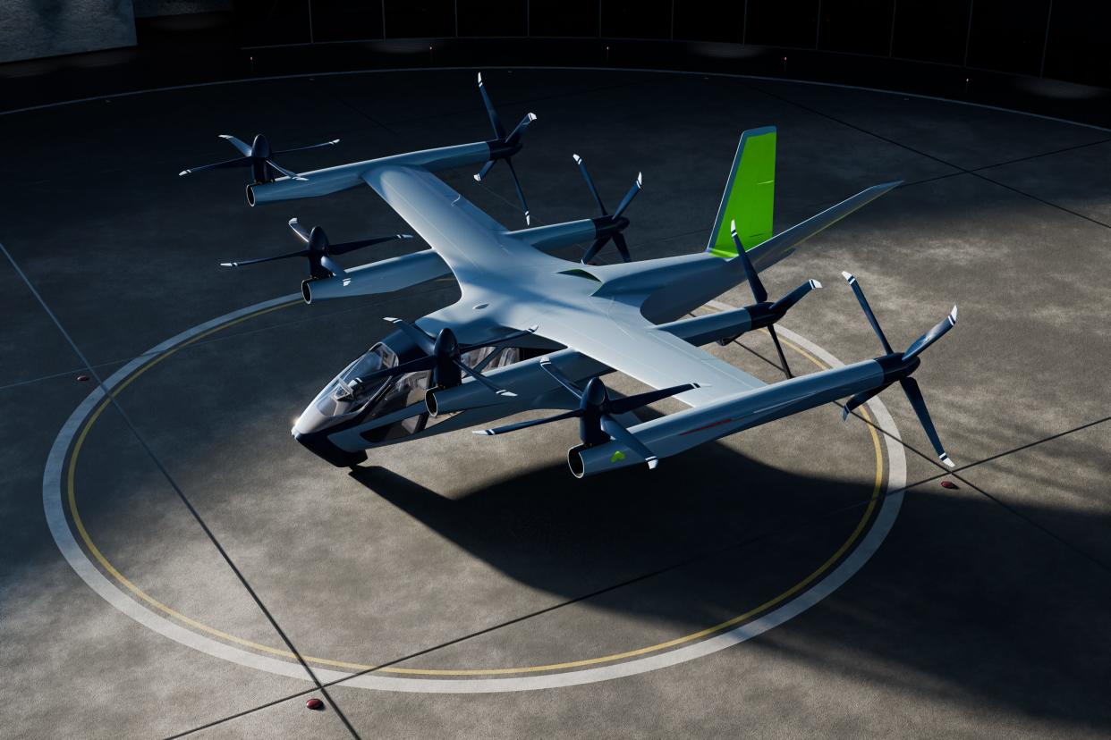 Hyundai showed its S-A2 four-passenger electric VTOL concept aircraft at the 2024 CES show in Las Vegas.