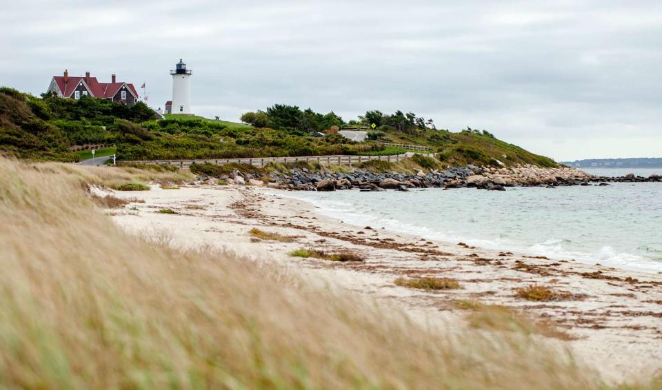 <p>Getty</p> The Nobska Lighthouse along Nantucket Sound