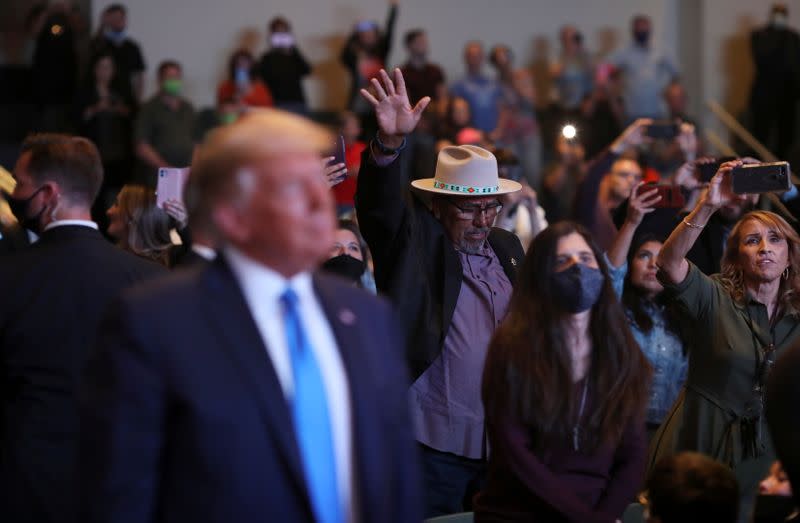 U.S. President Donald Trump attends a mass at the International Church of Las Vegas