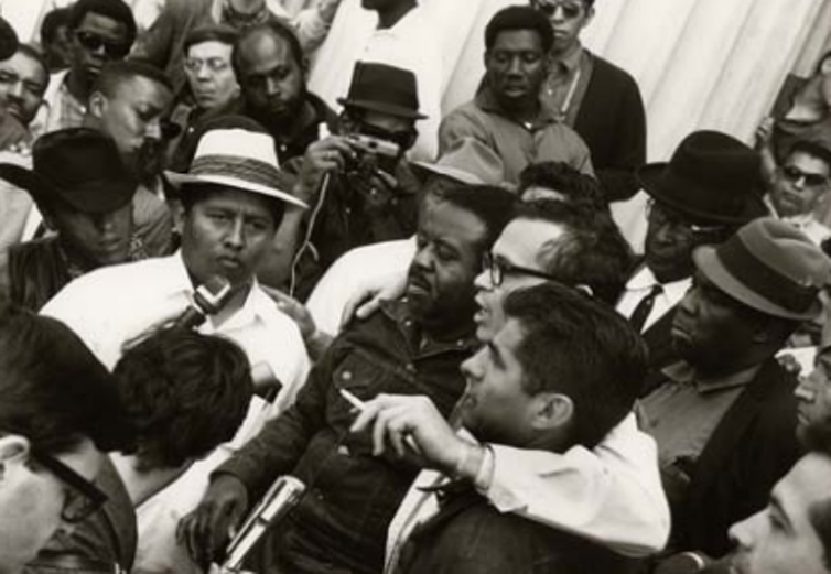 <span class="caption">Native American activists join Martin Luther King’s Poor People’s Campaign on a march in Washington DC in 1968.</span> <span class="attribution"><span class="source">University of New Mexico Center for Southwest Research</span></span>