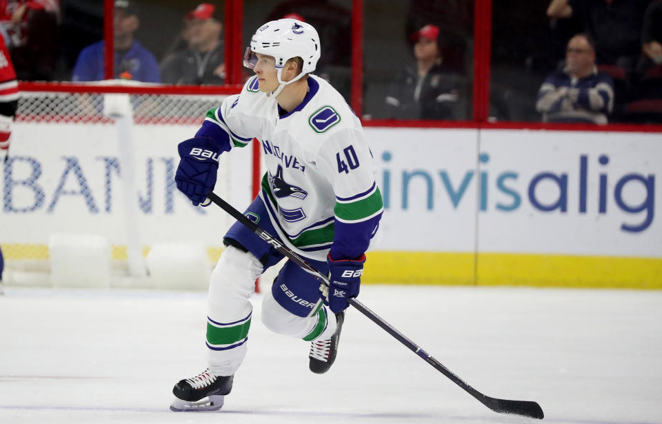 Not everyone has appreciated Elias Pettersson’s dazzling play early in his NHL career. (Photo by Gregg Forwerck/NHLI via Getty Images)