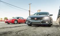 <p>Using the test results from our 3106-pound <a href="https://www.caranddriver.com/reviews/a28115797/2019-honda-civic-type-r-reliability-maintenance/" rel="nofollow noopener" target="_blank" data-ylk="slk:long-term Civic Type R;elm:context_link;itc:0;sec:content-canvas" class="link ">long-term Civic Type R</a> for comparison, Honda's modern hot hatchback weighs 86 pounds more than the aluminum-bodied NSX we tested back in the summer of 1990.</p>