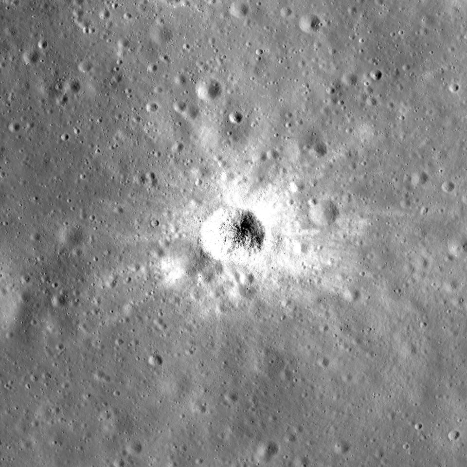 Photo of Shioli crater taken by NASA's Lunar Reconnaissance Orbiter.