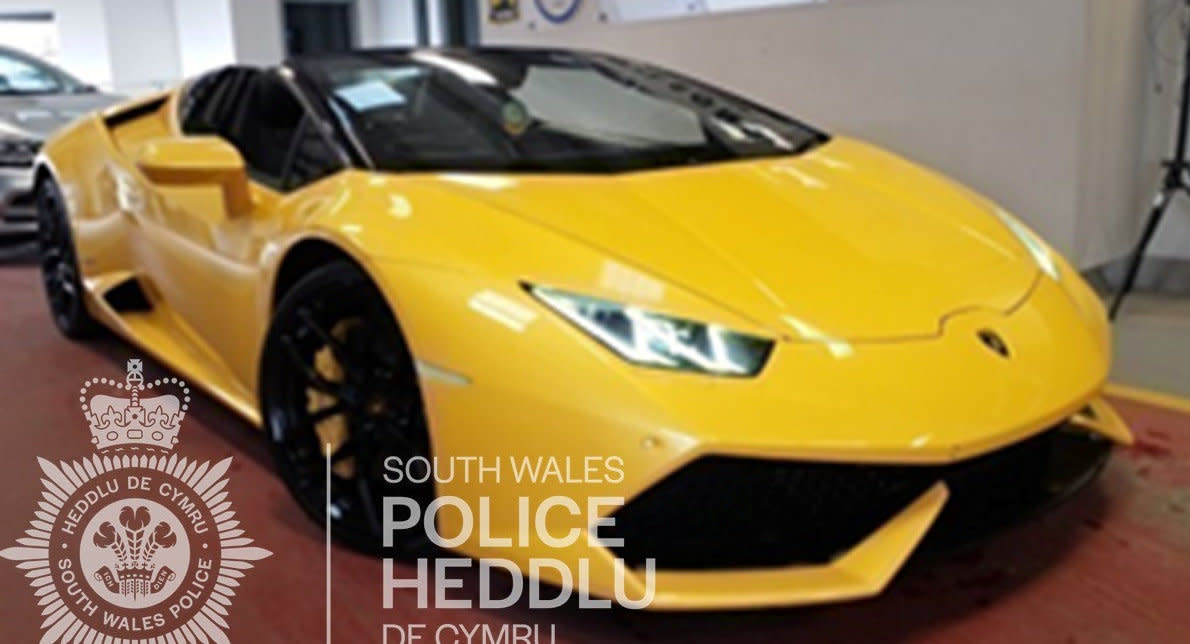 This Lamborghini was among the assets confiscated. (SWNS)