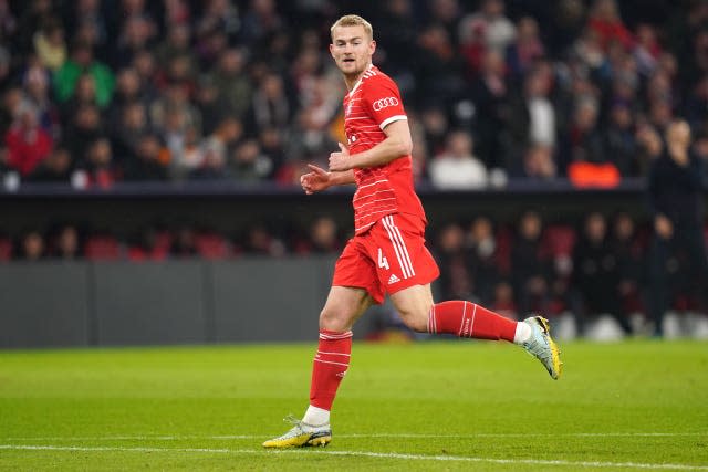 Matthijs de Ligt playing for Bayern Munich against Manchester City