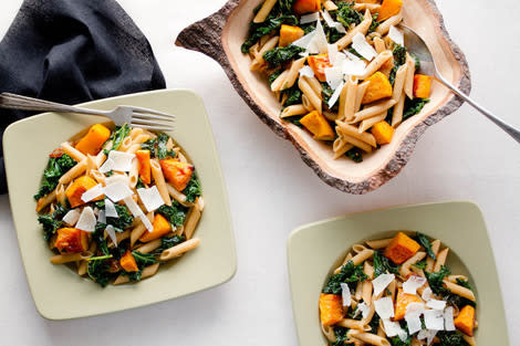 Penne with Butternut Squash and Kale