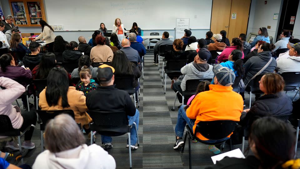 Advocates say community members keep asking questions they can't answer about an immigration bill that recently passed in Iowa. At this March meeting, first reported by The Associated Press, some audience members asked whether they should leave the state. - Charlie Neibergall/AP