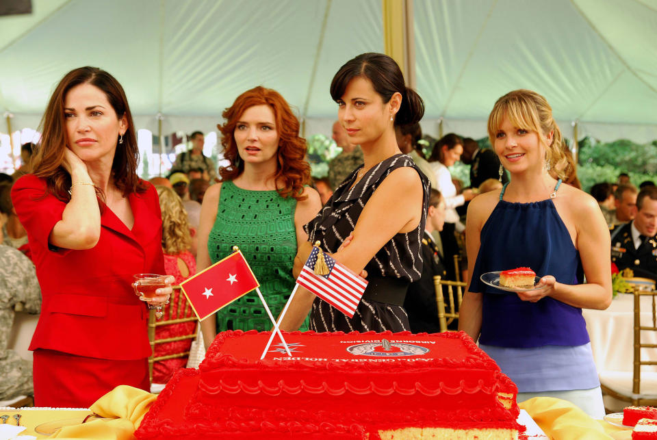 (L-R) Kim Delaney, Brigid Brannagh, Catherine Bell and Sally Pressman in ‘Army Wives’