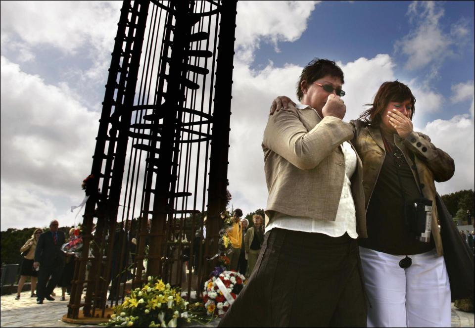 A memorial to the victims of the disaster, unveiled 10 years ago