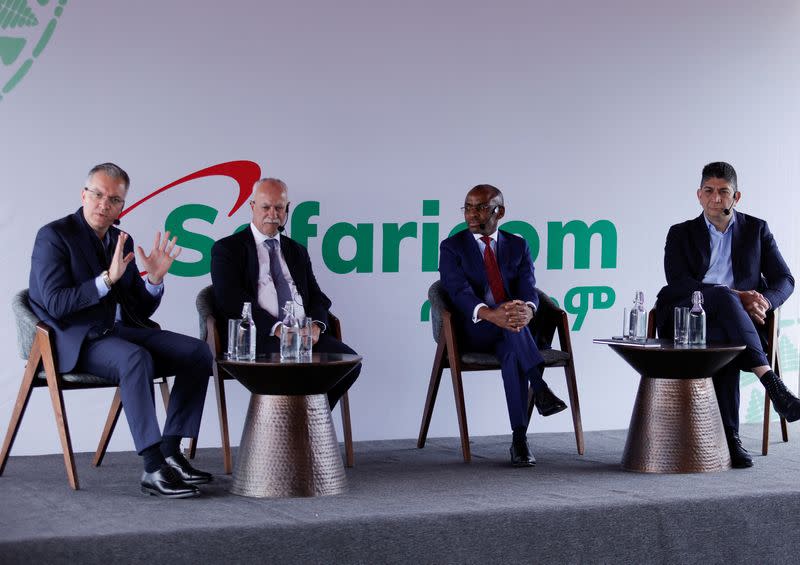 Anwar Soussa, Managing Director of Safaricom Telecommunications Ethiopia PLC, addresses delegates during the Safaricom service launch in Addis Ababa