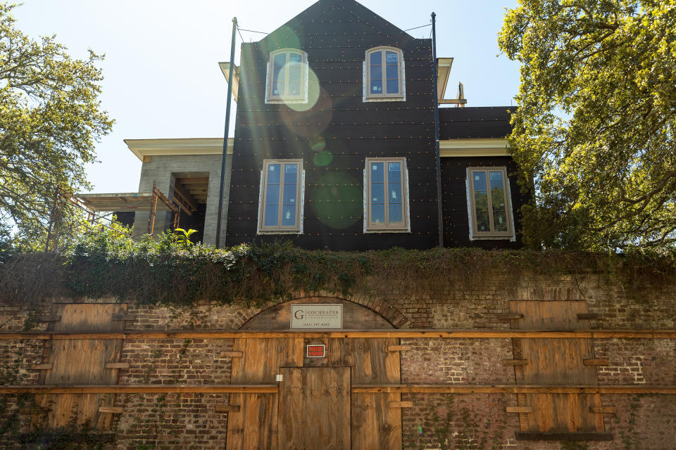 A house in downtown Charleston that was raised to mitigate damage from future floods.<span class="copyright">Lynsey Weatherspoon for TIME</span>