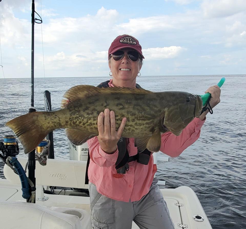 Jill Andrews was slow trolling when she nookered this fine 29 inch, 10.75 beauty in 14 feet of water off St.Marks.