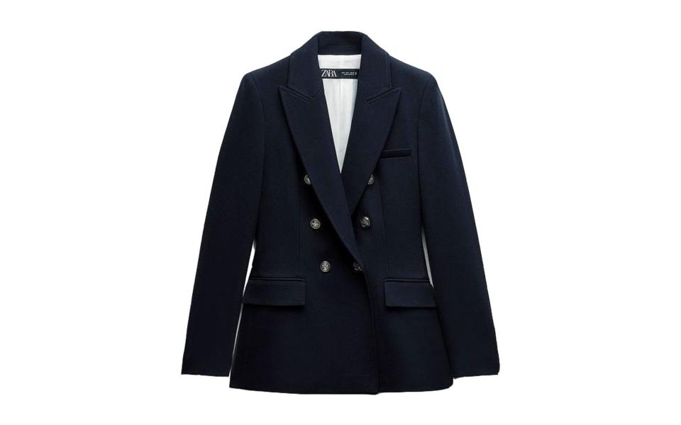 Double-breasted blazer, £59.99, Zara