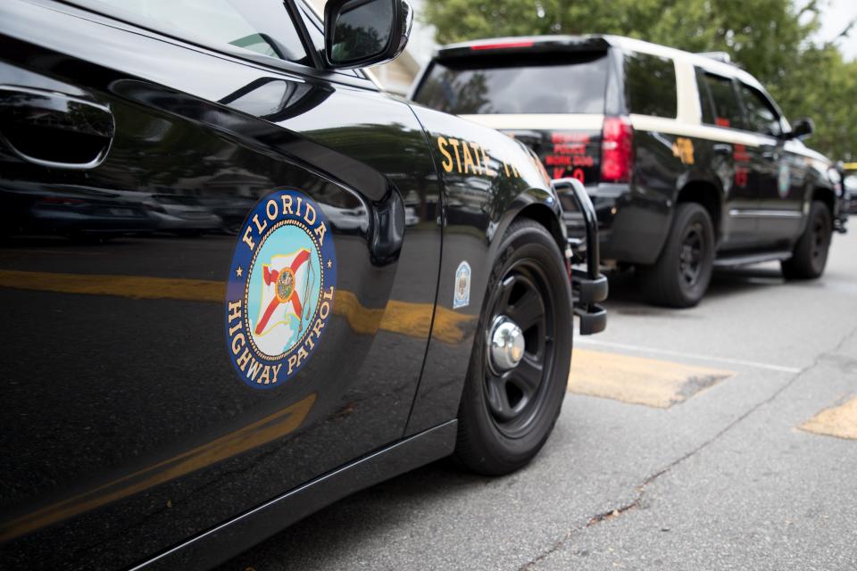 A Florida State Highway Patrol trooper struck and killed a pedestrian "who was lying in the middle of the" road on Saturday evening, the FHP said.