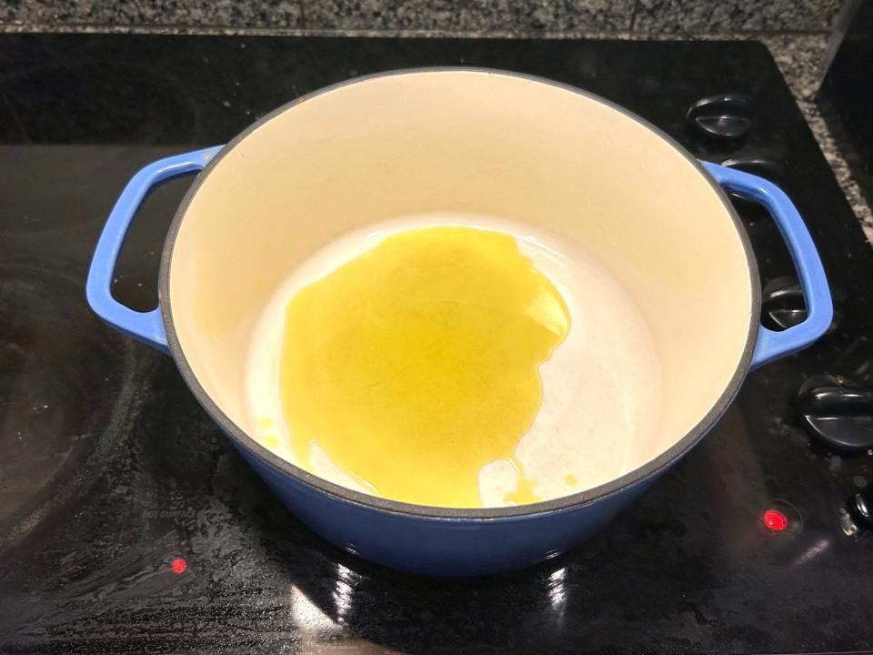 Olive oil heating up for Ina Garten's weeknight pasta