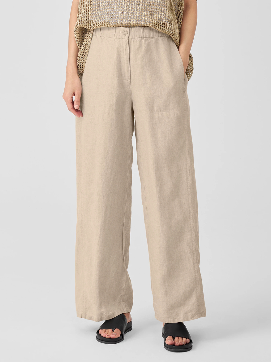 Eileen Fisher Organic Linen Wide Trouser Pant