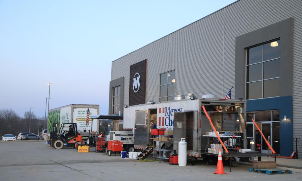 Chef Chris Caton traveled from Panama City, Florida to volunteer his time with Mercy Chefs, serving up hot food at Mosaic Church the week of the Dec. 9 tornadoes in Clarksville, Tenn.