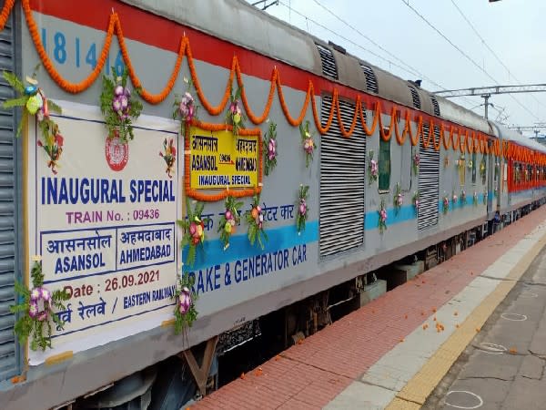 The Asansol-Ahmedabad Express flagged off by Union Minister Ashwini Vaishnaw on Sunday.