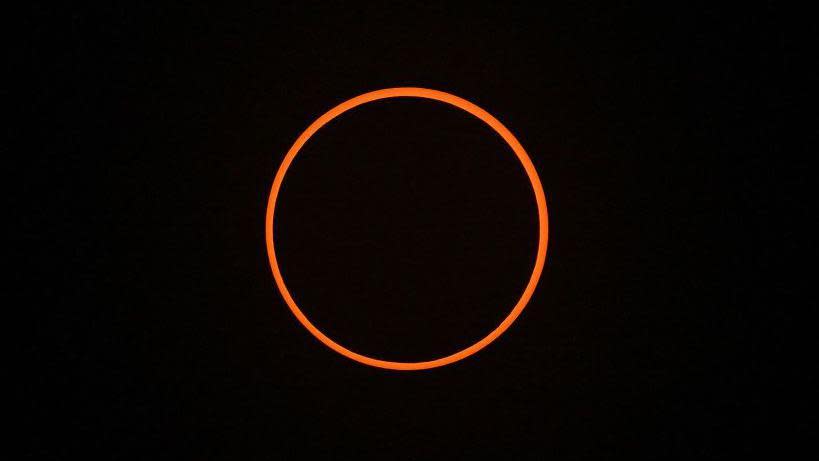 Vista del eclipse desde Albuquerque, Nuevo México, EE.UU.