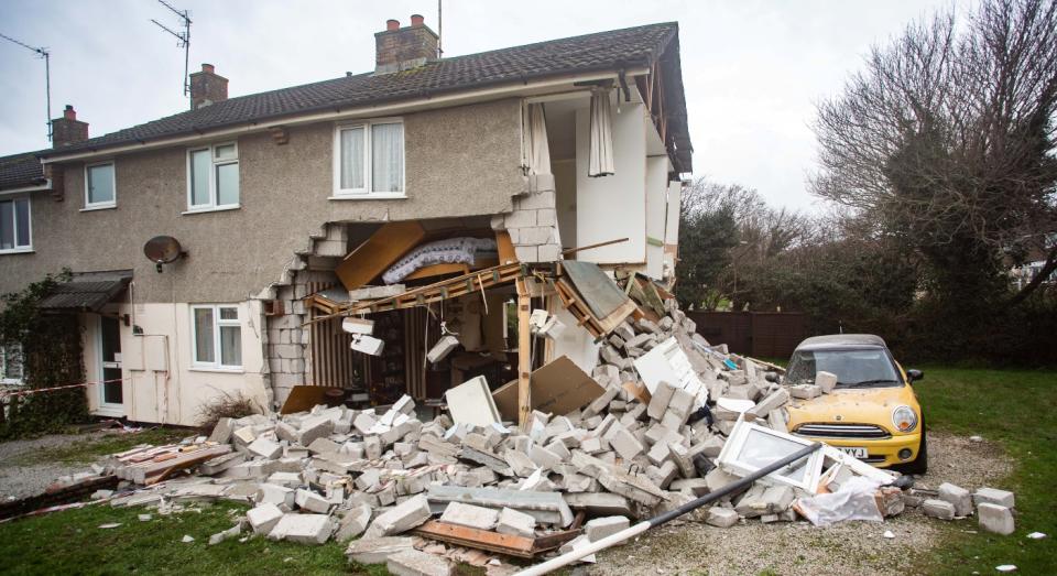 The home was destroyed from a gas explosion (SWNS)