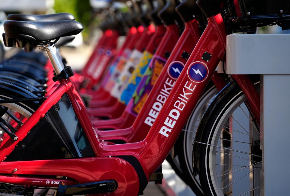 There are now 450 Red Bikes in operation after they were shut down in March due to lack of funding. Soon, about 75% of the bikes will be electric.