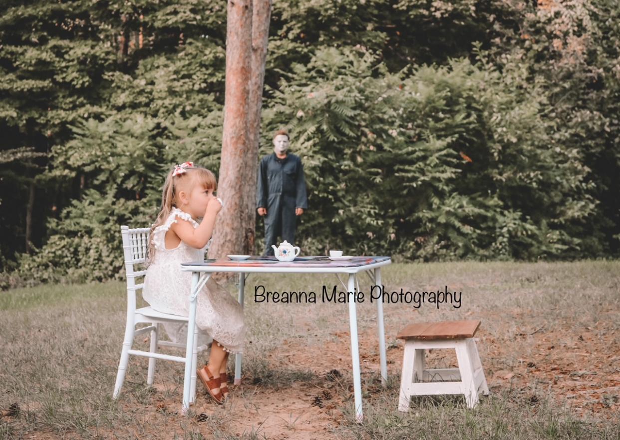 Indiana photographer Breanna Caldwell is going viral for a photo series featuring her daughter, Maci, 4, and 