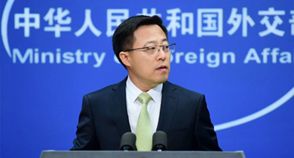 Zhao Lijian has called out Australia over its espionage attempts in China. Source: FMPRC