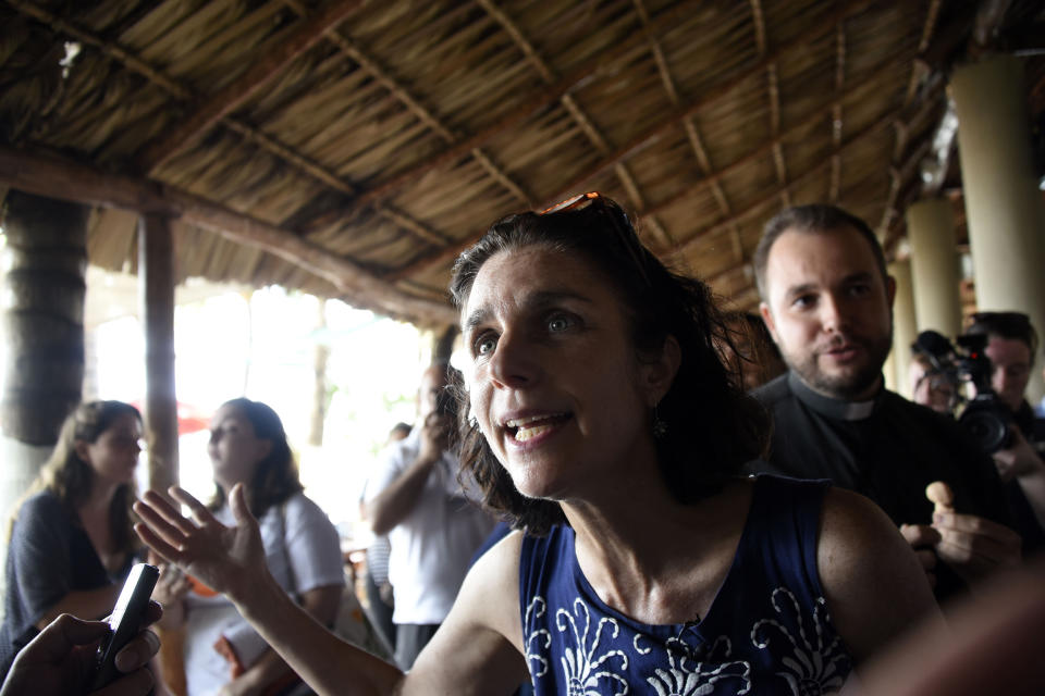 Image: Rebecca Gomperts following a press conference at the Pez Vela Marina in the port of San Jose, Guatemala on Feb. 23, 2017. (Johan Ordonez / AFP - Getty Images)