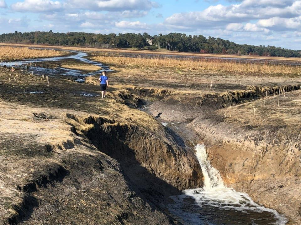 Lake Jackson began draining again at Porter Sink in early December, 2021.