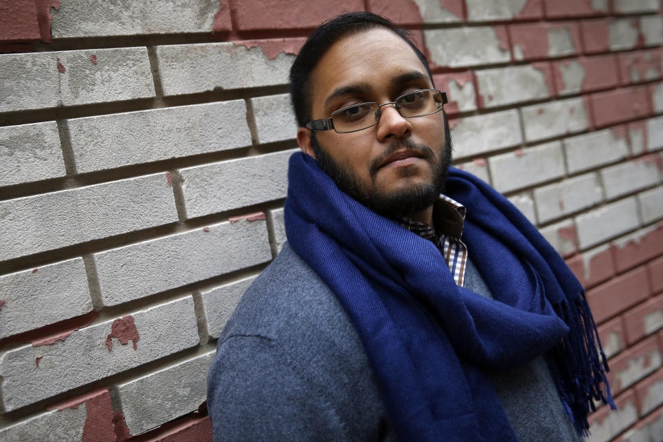 Naz Seenauth, a transgender man, poses in New York on Oct. 22, 2014. Seenauth's driver's license says he is male. His birth certificate says he is female. The mismatch, he says, is deeply frustrating. New York City, where Seenauth was born and raised, does not accept that he is a transgender man and will not amend his birth certificate, for now at least, even though his doctor will attest to his gender.