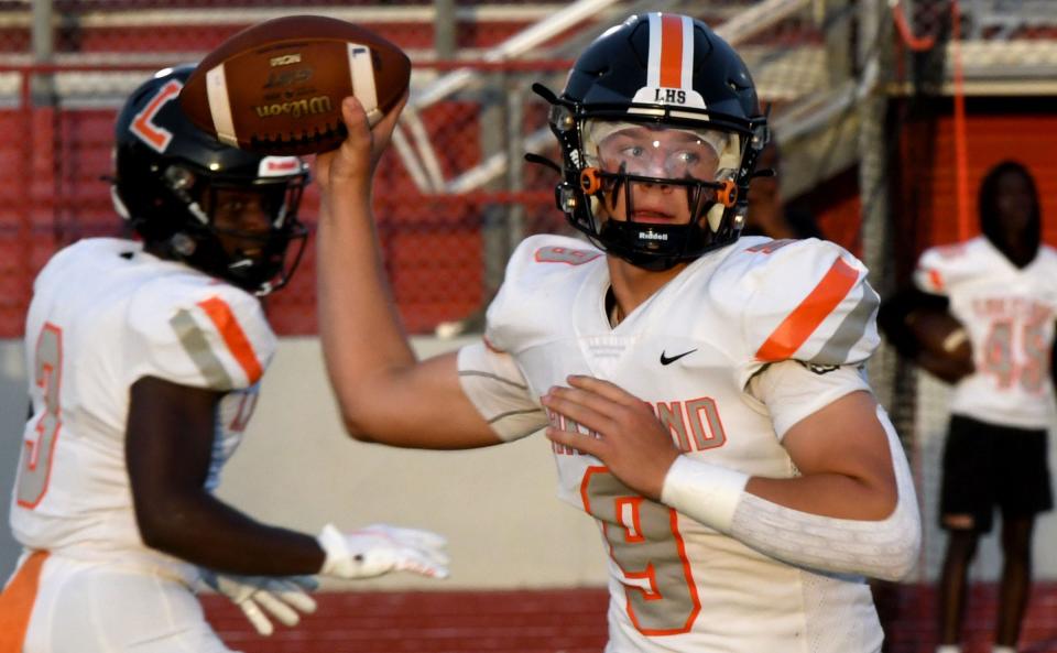 Lakeland senior quarterback Zach Pleuss unleashes a pass against Clearwater on Friday at Jack White Stadium. Pleuss fired two touchdown passes in the game.