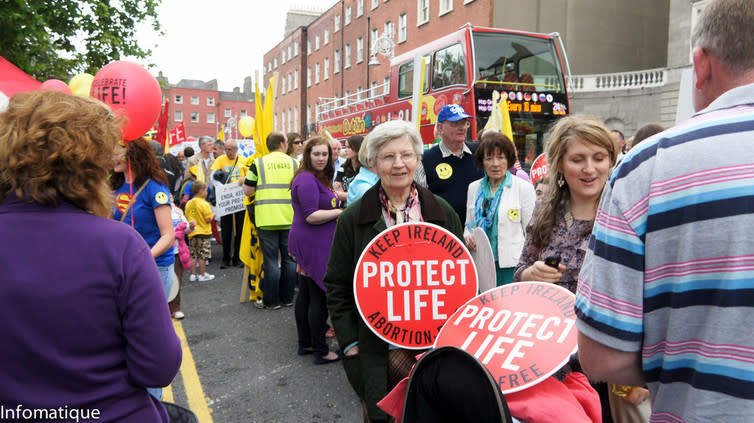 <span class="caption">Special status for foetuses? Pro Life Rally For Life In Dublin.</span> <span class="attribution"><span class="source">William Murphy</span>, <a class="link " href="http://creativecommons.org/licenses/by-sa/4.0/" rel="nofollow noopener" target="_blank" data-ylk="slk:CC BY-SA;elm:context_link;itc:0;sec:content-canvas">CC BY-SA</a></span>