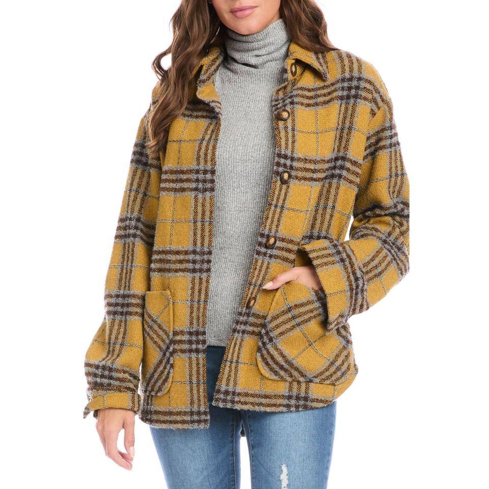 KAREN KANE Plaid Shirt Jacket