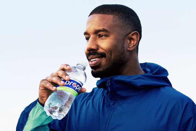 <p>Courtesy Propel Fitness Water</p> Michael B. Jordan with Propel Fitness Water
